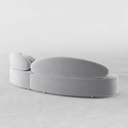 3010mm Modern Light Grey Curved Velvet Sectional Modular Sofa for Living Room - 