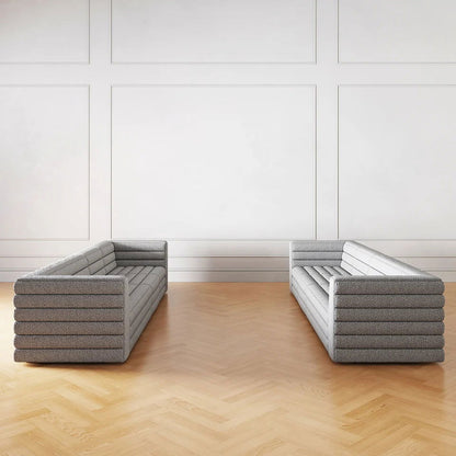 3200mm U-Shaped Modern Grey Boucle Modular Sectional Sofa for 8 Seaters - 