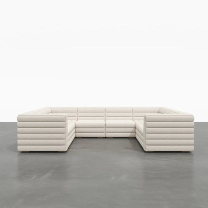 3200mm U-Shaped Modern Off White Boucle Modular Sectional Sofa for 8 Seaters - 