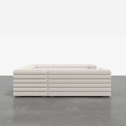 3200mm U-Shaped Modern Off White Boucle Modular Sectional Sofa for 8 Seaters - 