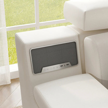 3330mm Sleeper Sectional Storage Sofa Pull Out Bed Headrest Adjustable with USB&Speaker - 