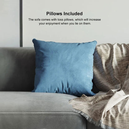 3450mm L-Shaped Sectional Corner Modern Modular Sofa with Pillows in Grey - 