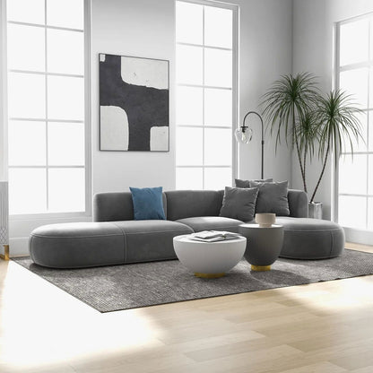 3450mm L-Shaped Sectional Corner Modern Modular Sofa with Pillows in Grey - Homary