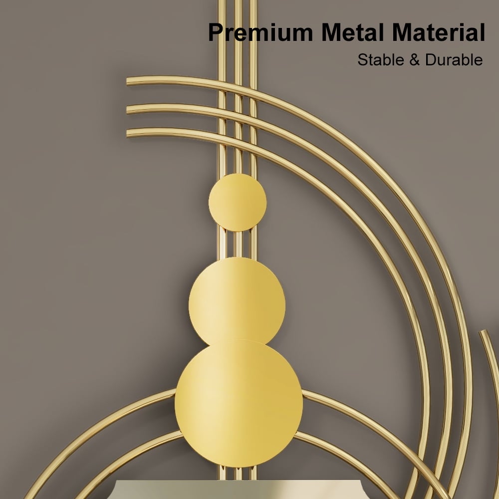 39.4" 3D Modern Metal Oversized Wall Clock with Golden Geometric Frame for Living Room - Homary