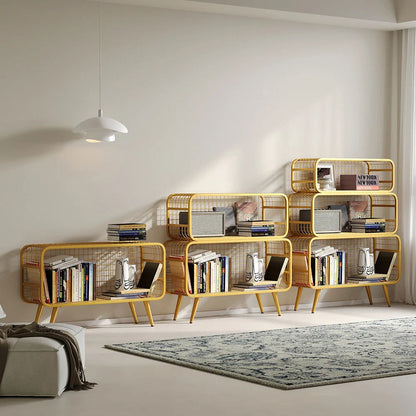 3 Tier Modern Gold Mesh Standing Etagere Bookshelf - 