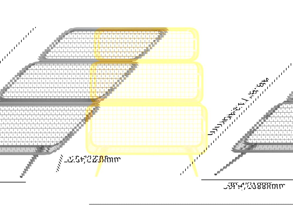 3 Tier Modern Gold Mesh Standing Etagere Bookshelf - 