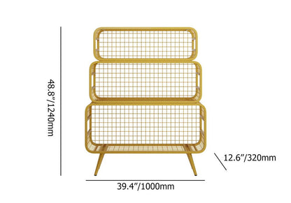 3 Tier Modern Gold Mesh Standing Etagere Bookshelf - 