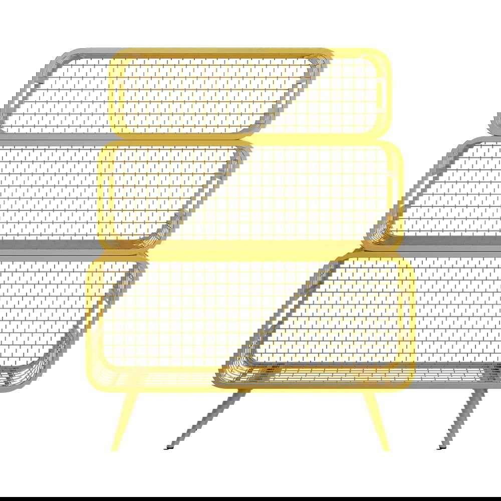 3 Tier Modern Gold Mesh Standing Etagere Bookshelf - 