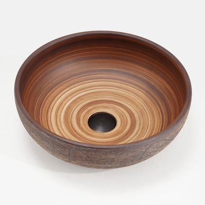 400mm Ceramic Round Bathroom Countertop Basin Retro Washbasin - 