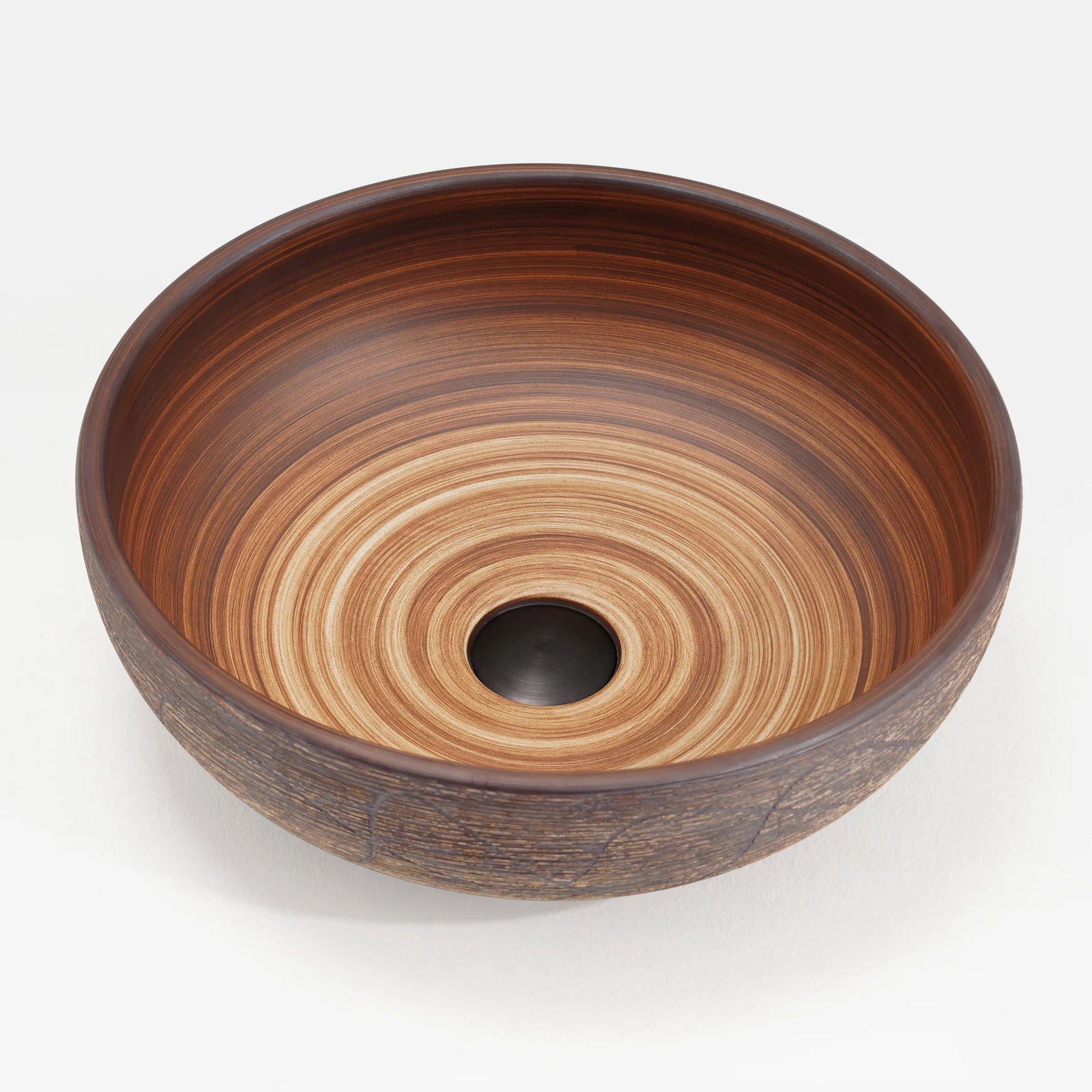 400mm Ceramic Round Bathroom Countertop Basin Retro Washbasin - Homary