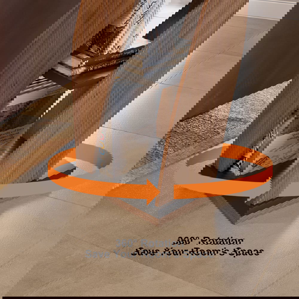 5-Tier Geometric Bookshelf Curved Shape Industrial Bookcase in Walnut & Black Rotating - 