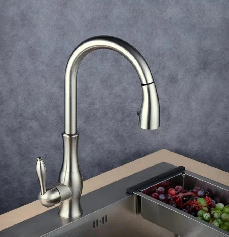 Tracier Gooseneck Single Lever Handle Kitchen Tap with Pull Out Spray