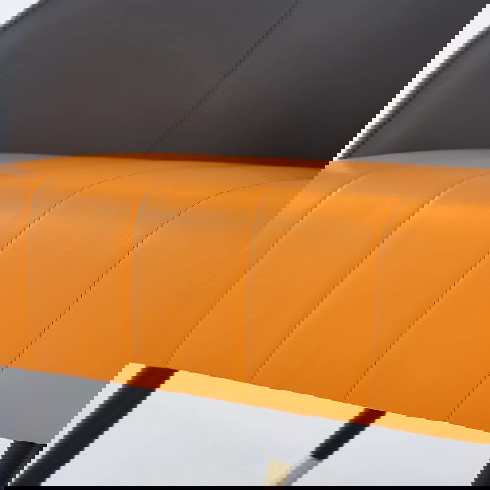 660mm Modern Grey Accent Chair Microfiber Leather Slipper Chair Living Room - 