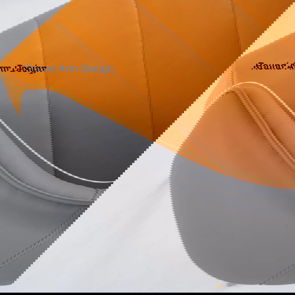 660mm Modern Grey Accent Chair Microfiber Leather Slipper Chair Living Room - 