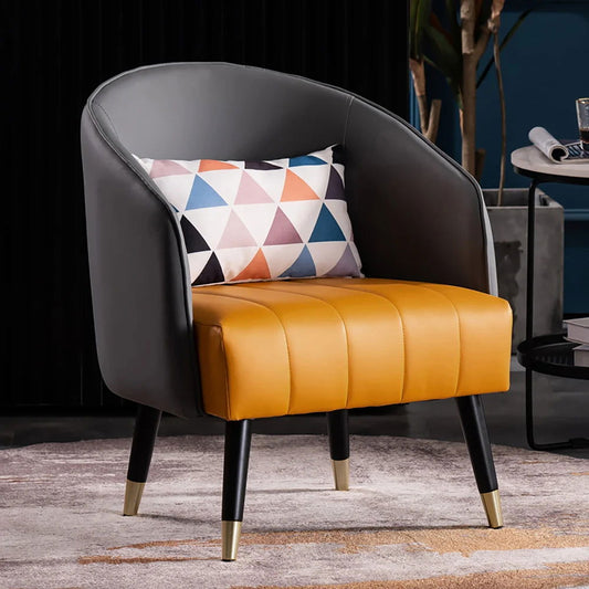 660mm Modern Grey Accent Chair Microfiber Leather Slipper Chair Living Room - Homary