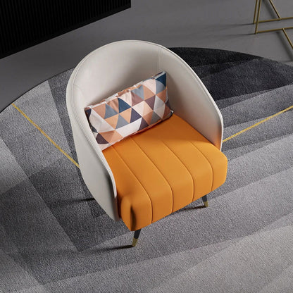 660mm Modern White Living Room Accent Chair Microfiber Leather Slipper Chair - 