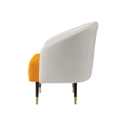 660mm Modern White Living Room Accent Chair Microfiber Leather Slipper Chair - 