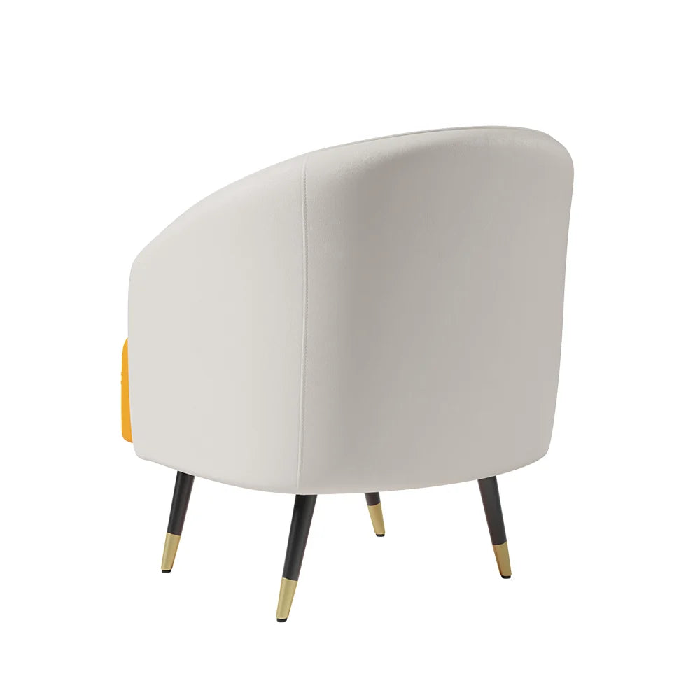 660mm Modern White Living Room Accent Chair Microfiber Leather Slipper Chair - 