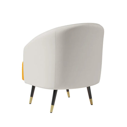 660mm Modern White Living Room Accent Chair Microfiber Leather Slipper Chair - 