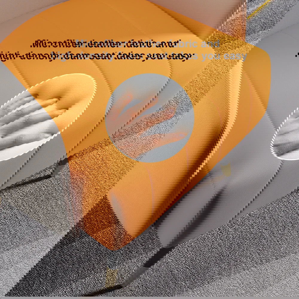 660mm Modern White Living Room Accent Chair Microfiber Leather Slipper Chair - 