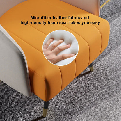 660mm Modern White Living Room Accent Chair Microfiber Leather Slipper Chair - 