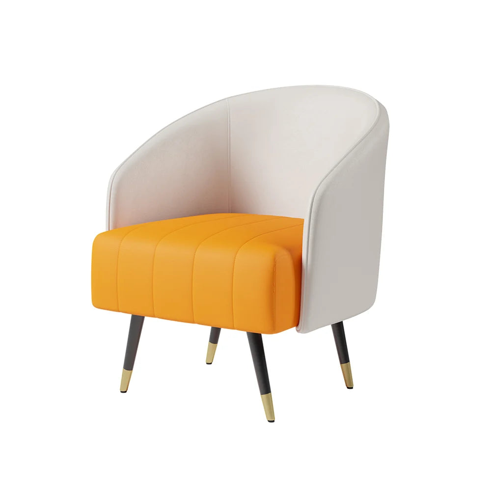 660mm Modern White Living Room Accent Chair Microfiber Leather Slipper Chair - 