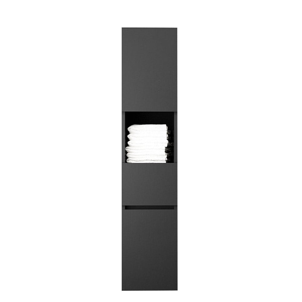 Modern Bathroom Cabinet with Drawers Wall Mounted Bathroom Cabinet with Doors with Shelf- Black