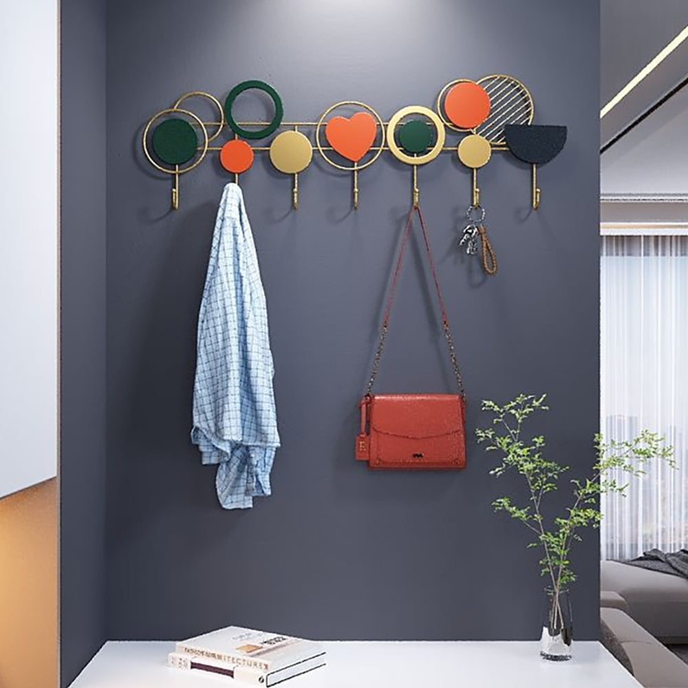 7-Hook Modern Entryway Wall Mounted Coat Rack - 