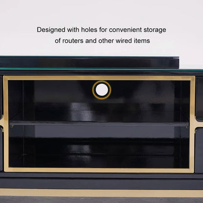 72.8" Black TV Media Console Extendable Up to 102" with Storage Drawers Cables Management - 