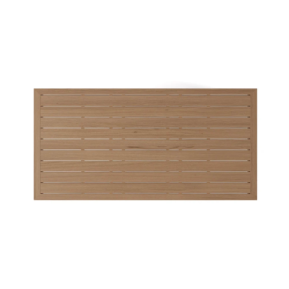 7 Pieces Outdoor Dining Set For 6 with Rectangle Table & Rope Woven Armchair in Natural - 