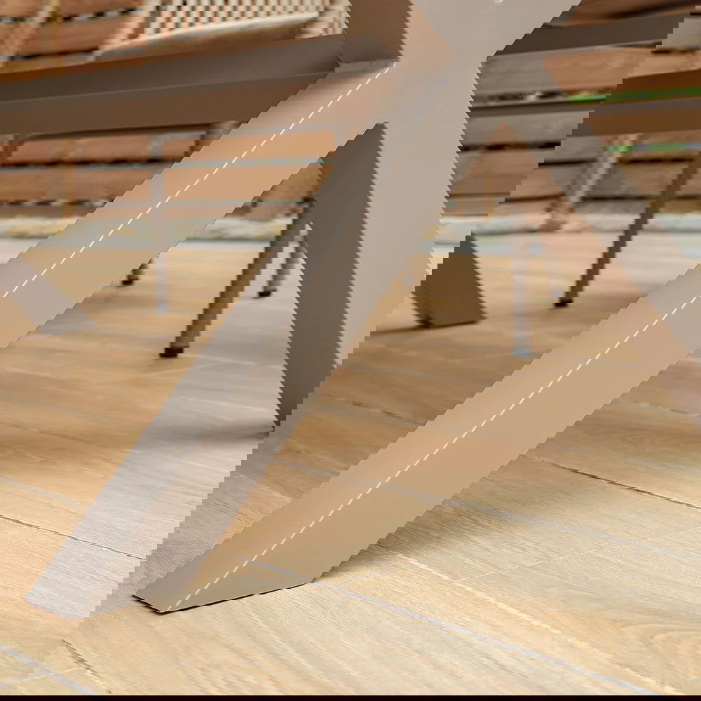 7 Pieces Outdoor Dining Set with Rectangle Table and Woven Rattan Armchair in Natural - 