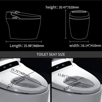 Modern Smart One-Piece Floor Mount Elongated Toilet & Bidet with Seat Horizontal Outlet