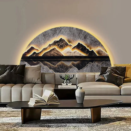 800mm Modern Abstract LED Lighting Wall Decorative Painting Living Room Decorative - 