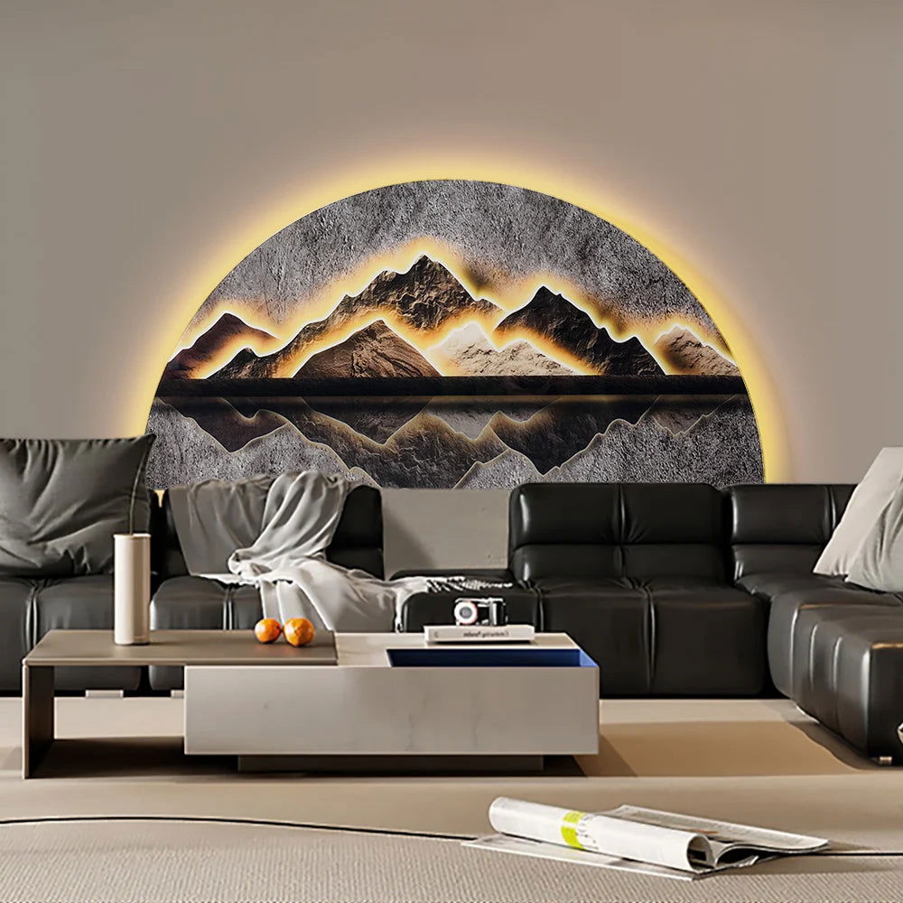 800mm Modern Abstract LED Lighting Wall Decorative Painting Living Room Decorative - 