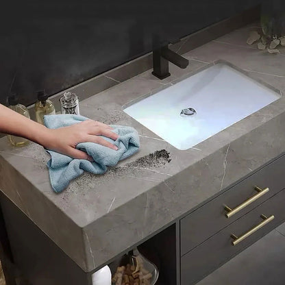 900mm Floating Bathroom Vanity with Sintered Stone Vessel Sink with 2 Drawers - Homary