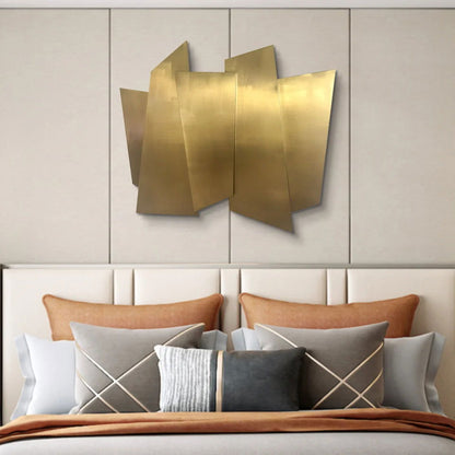 900mm Luxury Irregular Stainless Steel Wall Decor Geometric Art in Gold for Living Room - 
