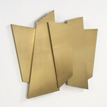 900mm Luxury Irregular Stainless Steel Wall Decor Geometric Art in Gold for Living Room - 
