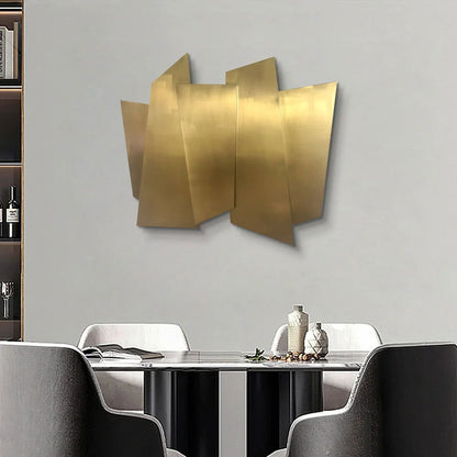 900mm Luxury Irregular Stainless Steel Wall Decor Geometric Art in Gold for Living Room - 