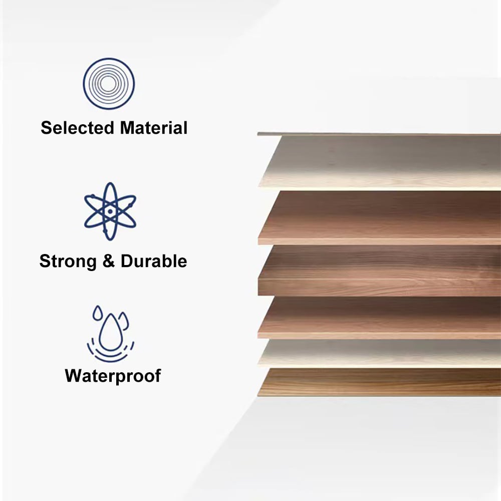 900mm Modern Floating Bathroom Vanity Faux Marble Single Ceramic Sink Black - 