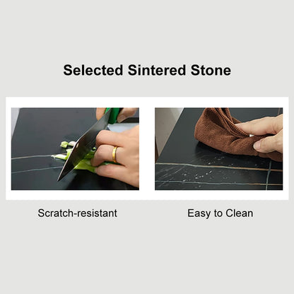 900mm Modern Floating Bathroom Vanity Faux Marble Single Ceramic Sink Black - 