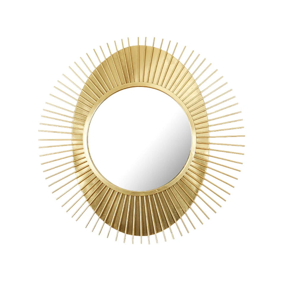 915mm Luxury Creative Sunburst Gold Metal Wall Mirror Home Decor for Living Room - 
