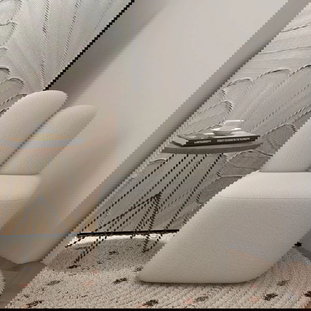 Accent Chair Rabbit Beige Upholstered Modern Accent Chair - 