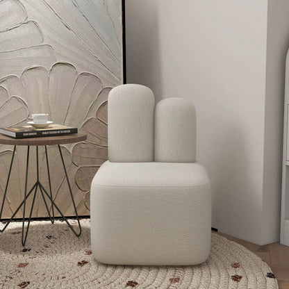 Accent Chair Rabbit Beige Upholstered Modern Accent Chair - 