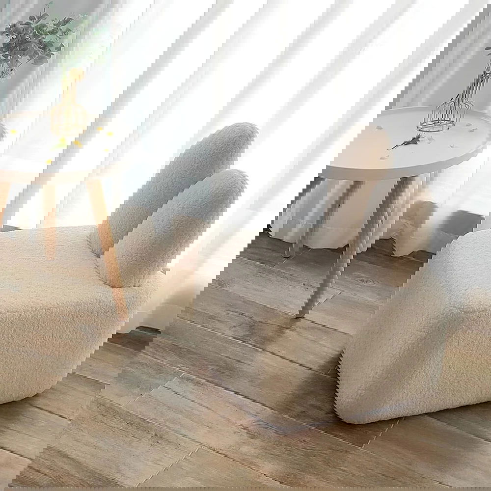 Accent Chair Rabbit Beige Upholstered Modern Accent Chair - 