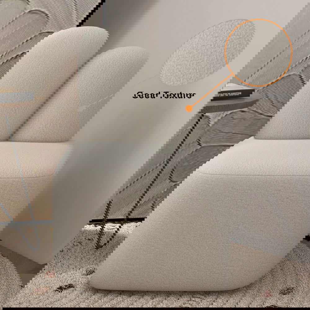 Accent Chair Rabbit Beige Upholstered Modern Accent Chair - 