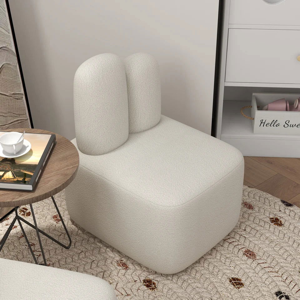Accent Chair Rabbit Beige Upholstered Modern Accent Chair - 