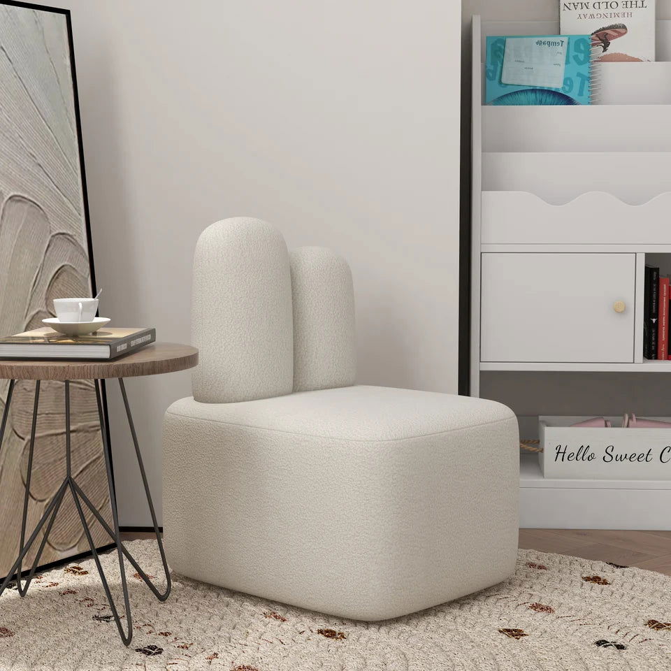 Accent Chair Rabbit Beige Upholstered Modern Accent Chair - 