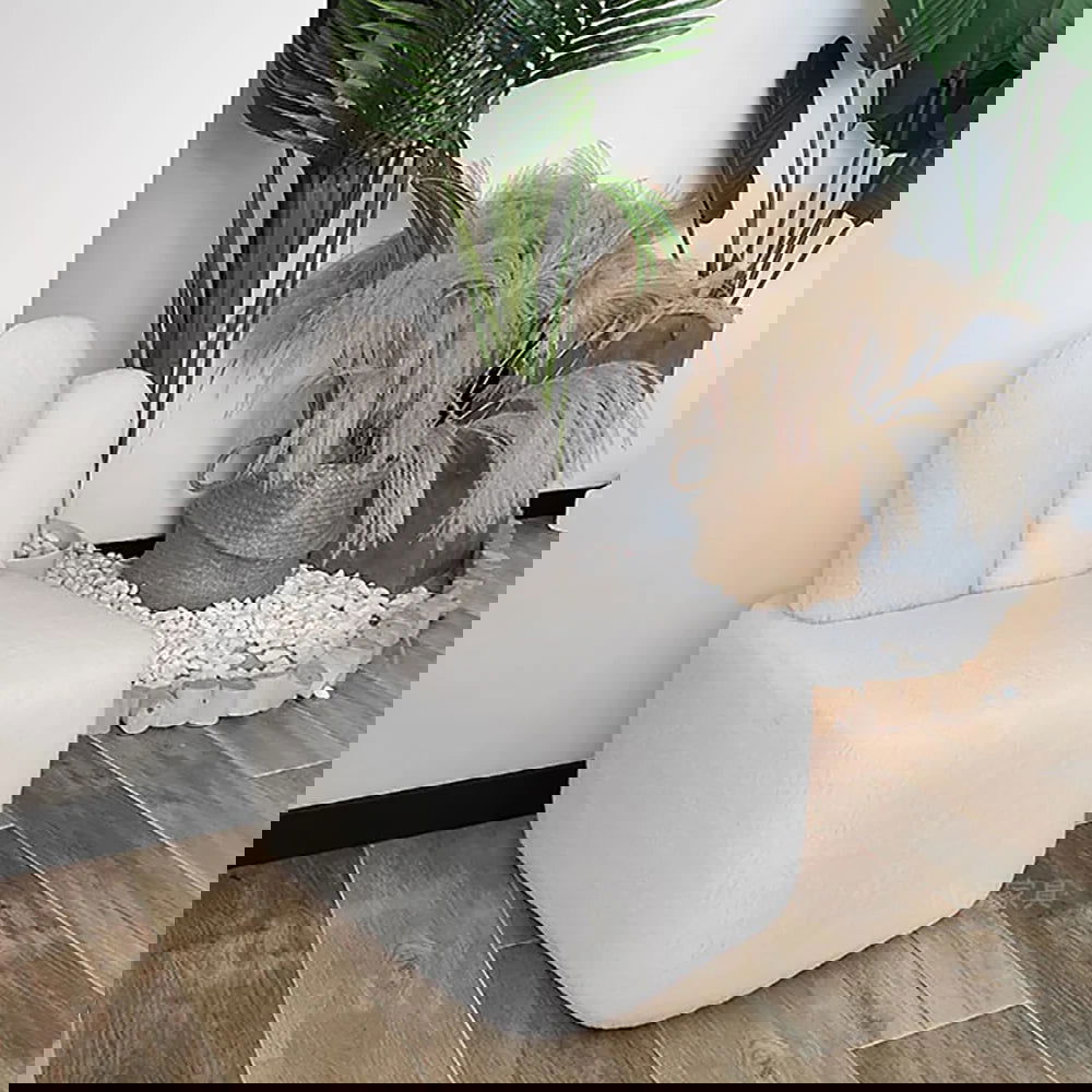 Accent Chair Rabbit Beige Upholstered Modern Accent Chair - Homary