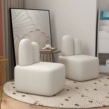 Accent Chair Rabbit Beige Upholstered Modern Accent Chair - Homary