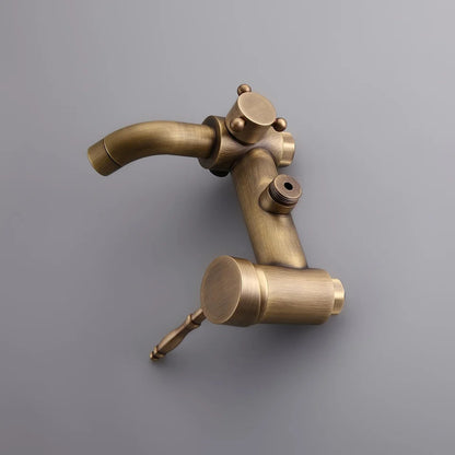 Antique Brass Single Lever Exposed Rain Shower System with Hand Shower & Bath Filler - 